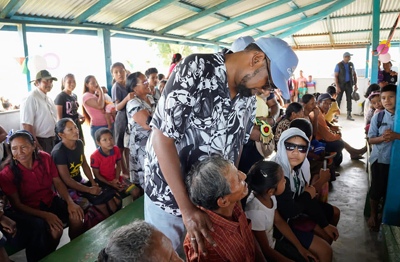 President, Dr. Irfaan Ali during his engagement of residents in Region Nine (Office of the President photo)