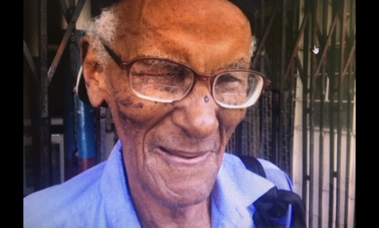 Hilton Lewis, one of the oldest living Guyanese males. (Photo by Francis Quamina Farrier) 