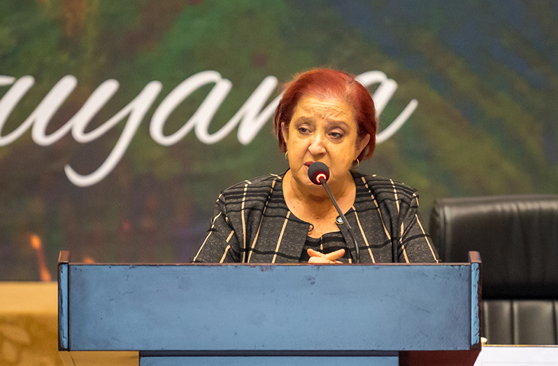 Minister of Parliamentary Affairs and Governance, Gail Teixeira (Delano Williams photo)