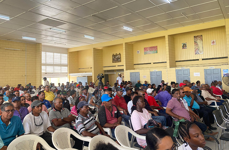 Rice farmers at the meeting held at the Anna Regina Secondary School