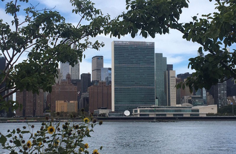 The United Nations Headquarters in New York,  viewed from Long Island City across the East river  (Photo by Francis Quamina Farrier)