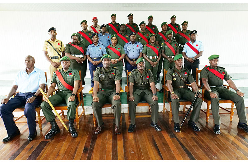 Seated in the foreground are Senior GDF ranks and course facilitators. Standing behind them are the SNCOs who completed the course (GDF photo)