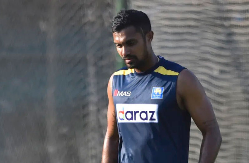 Danushka Gunathilaka was ruled out of the T20 World Cup during the first round with a hamstring injury (AFP/Getty Images)