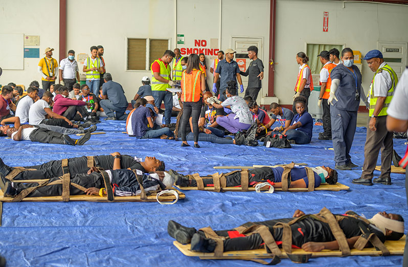 Scenes from the Live Full-Scale Emergency Response Exercise on Thursday (Delano Williams photos)