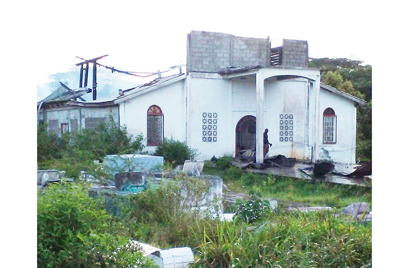 The St. Patrick Anglican Church, which was destroyed by fire (Guyana Fire Service photo)