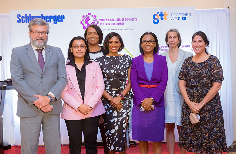 Government Officials and members of the Diplomatic Community, along with WCCIG officials at the Guyana Women and Girls Summit, March 2022