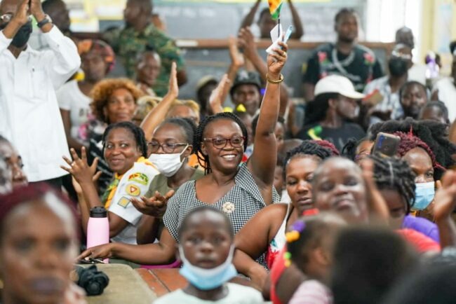 Mocha Arcadia residents react to President Ali’s stern message that no one will prevent him from taking Guyana forward (DPI photo)