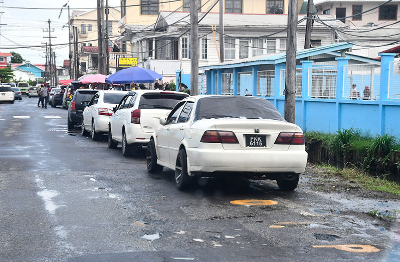 Cars are now parked in the area which was occupied by vendors