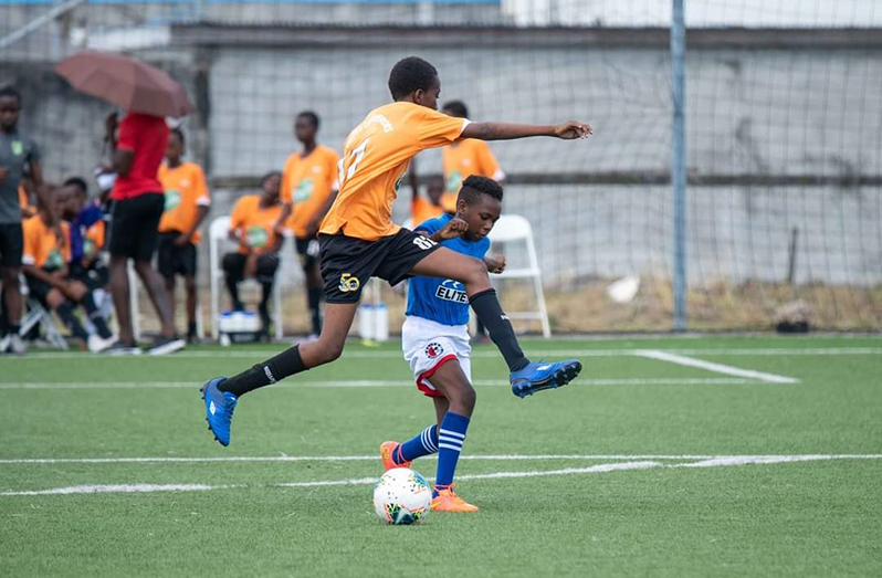 Action in the Tiger Rental Under13 football tournament