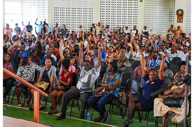 Parents of the displaced Christ Church Secondary School students collectively decided on the Cyril Potter College of Education as the facility to be used to accommodate their children for physical classes (Ministry of Education photo)