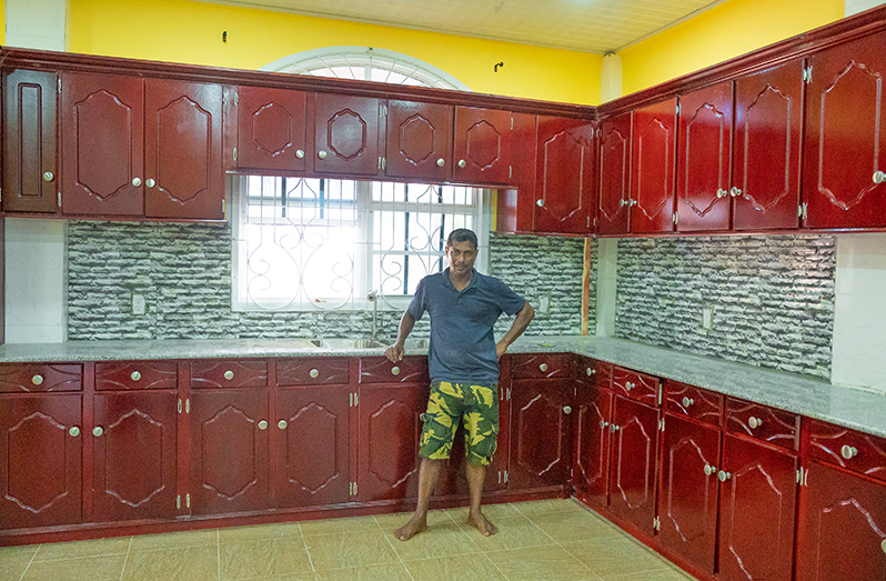 Sunildat Ravi Haimchandriji in the house he made all the kitchen furnishings (Delano Williams photos)