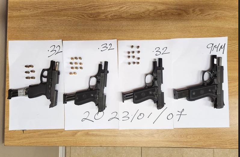 The firearms that were recently recovered