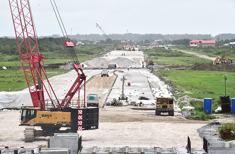 New Demerara River Bridge, railway embankment expansion