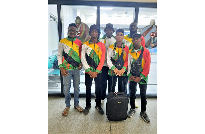 From left Christian Younge, Gerald Scotland, Denzel Luthers, Nathan DeNobrega, Navindra Arjune and Coach Andre Erskine of the Rebels Tennis Club