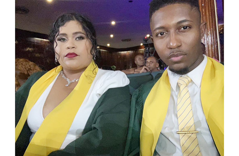 Guyana Chronicle journalists Shamar Meusa and Clestine Juan are proud diploma holders