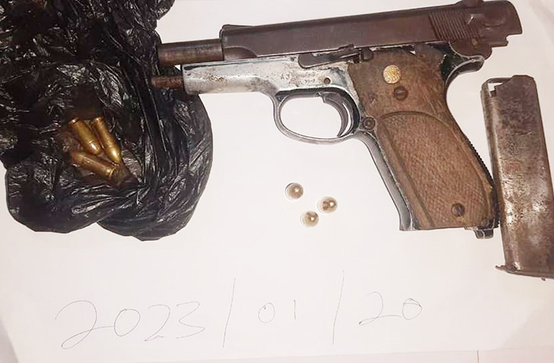 The firearm and ammunition (Guyana Police Force photo)