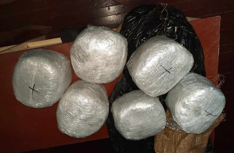 The cannabis which was seized by the Ituni police (Guyana Police Force photo)