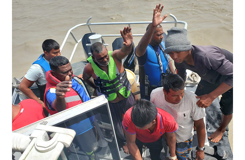 The rescued fishermen (GDF photo)