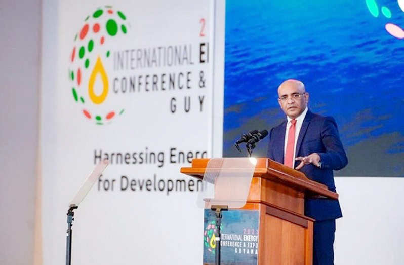 Vice-President, Dr Bharrat Jagdeo at the recently concluded International Energy Conference and Expo- Guyana (DPI photo)