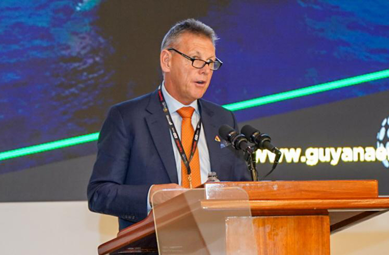 ExxonMobil’s President (Upstream) Liam Mallon at the recent International Energy Conference and Expo (DPI photo)