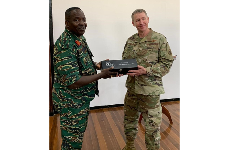 Commander Major-General Pettus met with GDF Chief-of-Staff Brigadier Bess to discuss areas of mutual interest, including the development of the Aviation Leadership Programme and future initiatives for the GDF Air Corps.