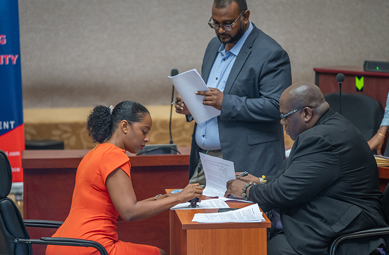 Some 126 contracts totalling over $56.8 billion were signed between several contractors and the Ministry of Housing and Water (MoHW)’s CH&PA (Delano Williams photo)