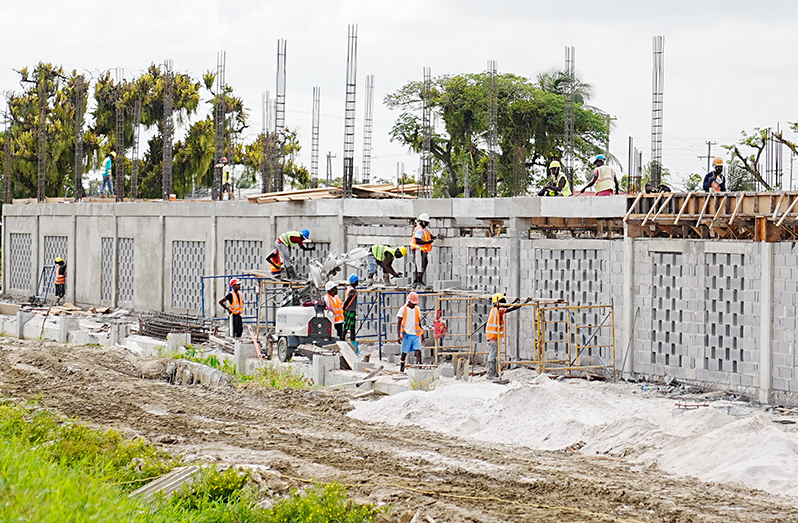 Works are progressing on the North Ruimveldt Secondary School (Ministry of Education photo)