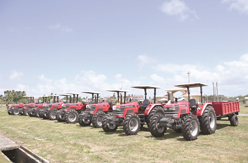 The brand-new tractors that will be used across Region Three (Delano Williams photo)