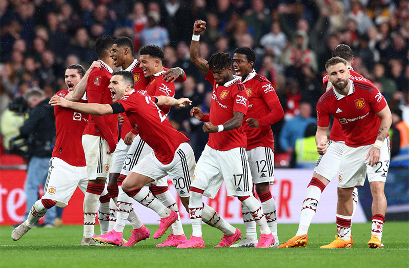 Diogo Dalot of Manchester United celebrates after the team’s victory. | Photo Credit: Clive Rose/Getty Images