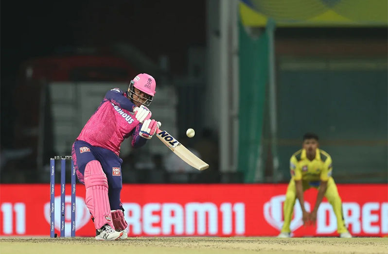 Shimron Hetmyer hammers a full toss over long-on ( Apr 12, 2023•BCCI)