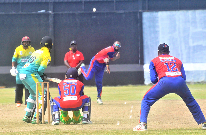 Off-Spinner Keon Lake had 5-32 at Everest yesterday (Sean Devers photo)