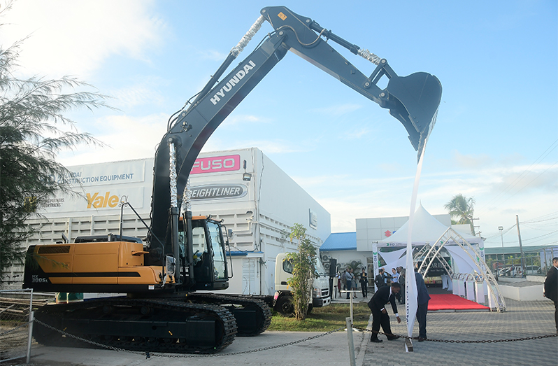 ANSA Motors (Guyana) Limited has announced that it is the authorised dealer for Hyundai Construction Equipment (Adrian Narine photo)