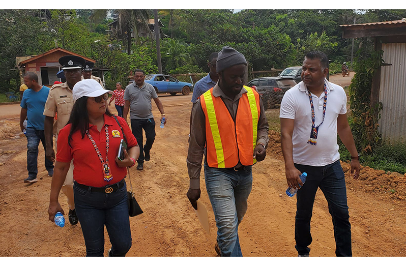 Scenes from the Minister within the Ministry of Public Works, Deodat Indar's Mahdia Road inspections