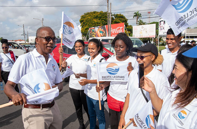 Minister of Labour, Joseph Hamilton and participants at the safety walk (DPI photo)