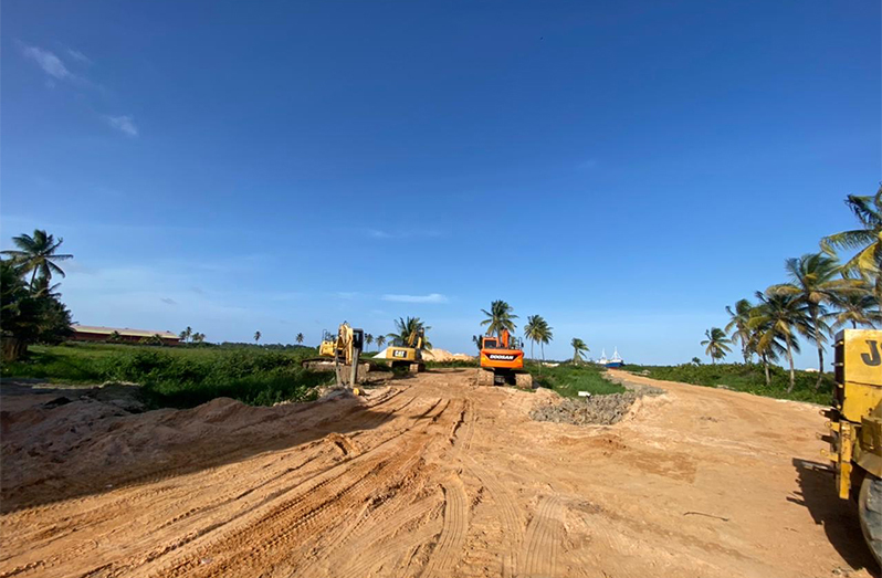 The access road that is currently causing the dispute at Fairfield, Essequibo Coast
