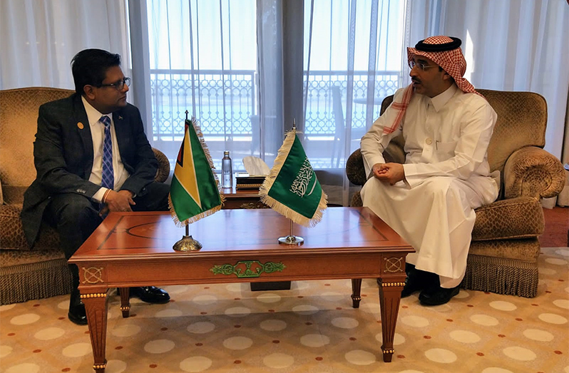 Senior Minister in the Office of the President with Responsibility for Finance, Dr. Ashni Singh, and Chief Executive Officer (CEO) of the Saudi Fund for Development, Sultan A. AlMarshad (Ministry of Finance photo)