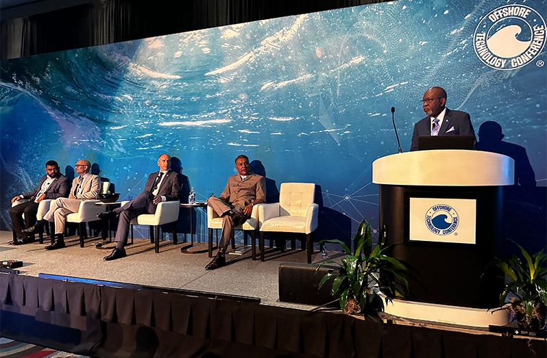 Some members of the Guyana Delegation during OTC’s ‘Around the World’ panel series