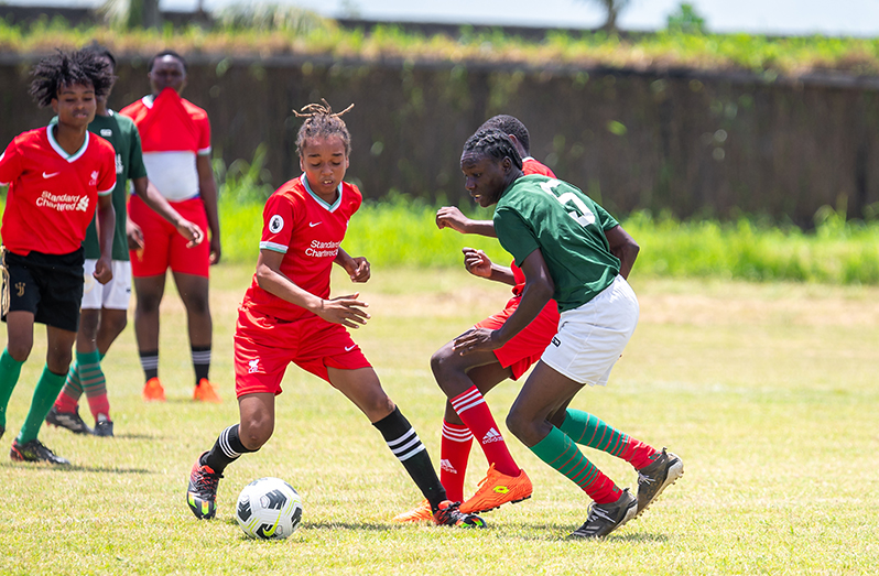 Action on day one of the Digicel Schools Football tournament (Delano Williams Photos)