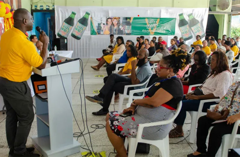 Director of NBTS, Dr Pedro Lewis delivering remarks to the audience at the ceremony