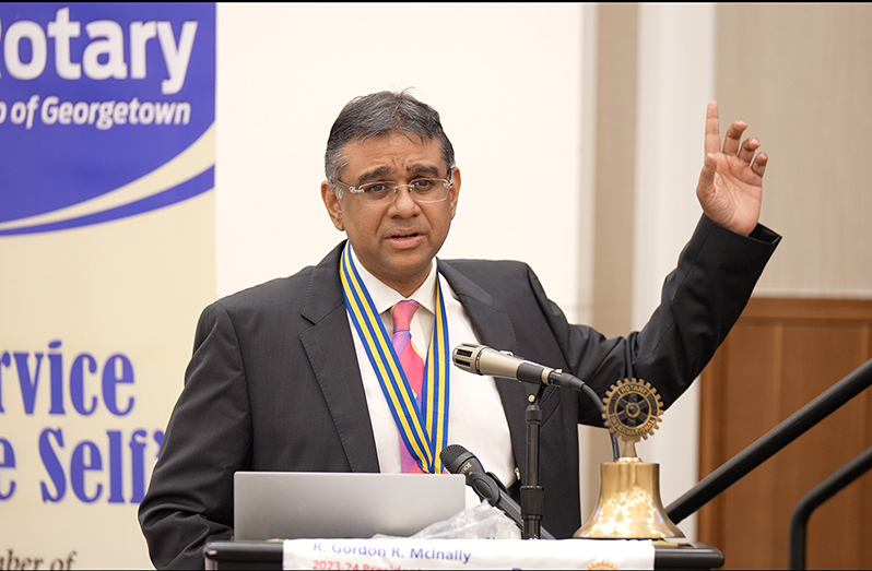 New President of the Rotary Club of Georgetown, Devindra Kissoon