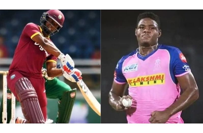 Batter Evin Lewis(left) and fast bowler Oshane Thomas.