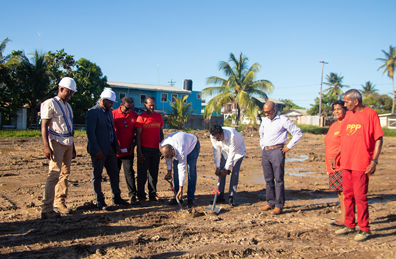 Health Minister, Dr Frank Anthony and Attorney General, Anil Nandlall turned the sod on Monday (Ministry of Health photo)