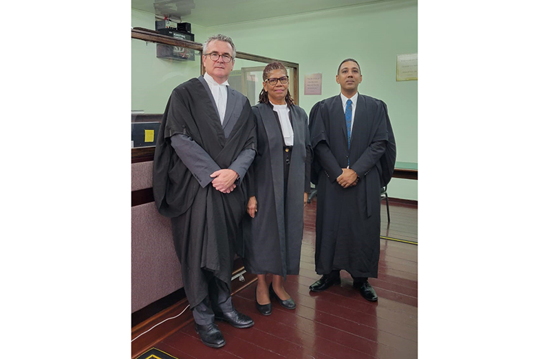 Attorney-at-law Timothy Prudhoe, Justice Sandra Kurtious and Attorney-at-law Mohamed R. Ali