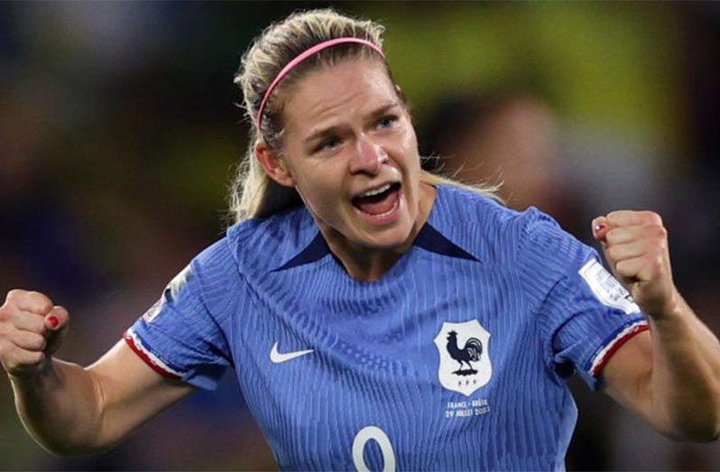 Eugenie le Sommer scored her 90th international goal to extend her record as France's top goal scorer