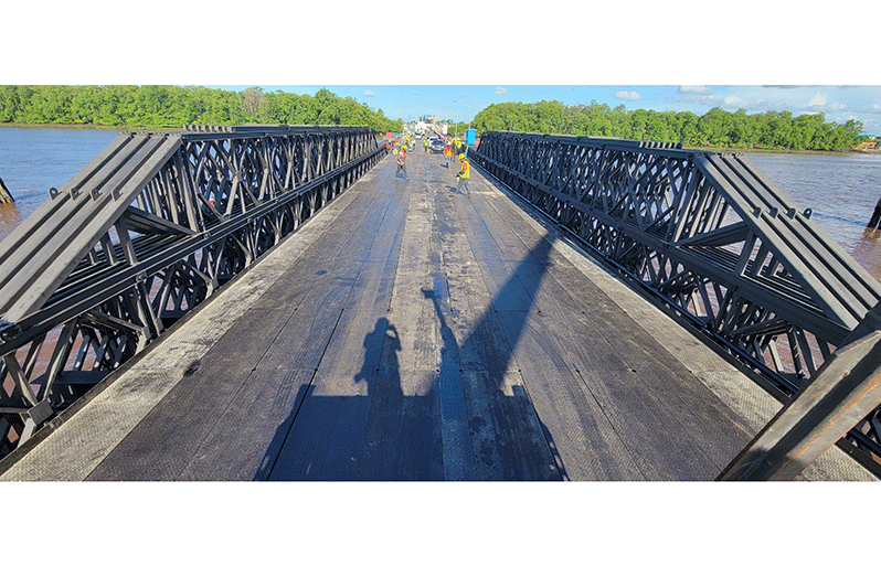 The newly replaced Span Nine at the Demerara Harbour Bridge (Adrian Narine photo)