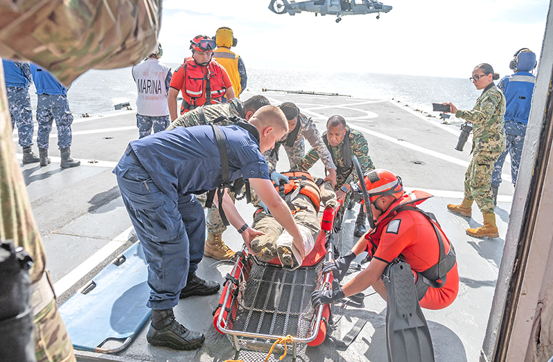 Day two of the Tradewinds 2023 took aim at boosting maritime security and ensuring that the military is well prepared for rescue operations and narcotic interception (Delano Williams photo)