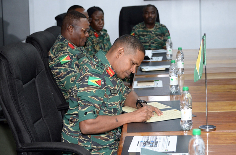 Chief of Staff of the Guyana Defence Force (GDF), Brigadier Omar Khan, and US Army General Laura Richardson, Commander of U.S. Southern Command (SOUTHCOM), on Thursday, signed a Human Rights Framework committing their organisations to ‘human rights engagement, co-operation and integration’