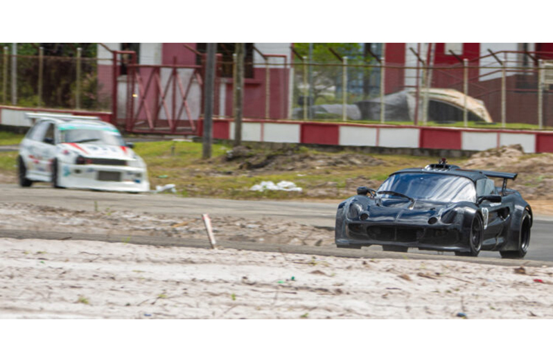 Vishok Persaud in his Lotus Exige (Ackeem Thomas photo)