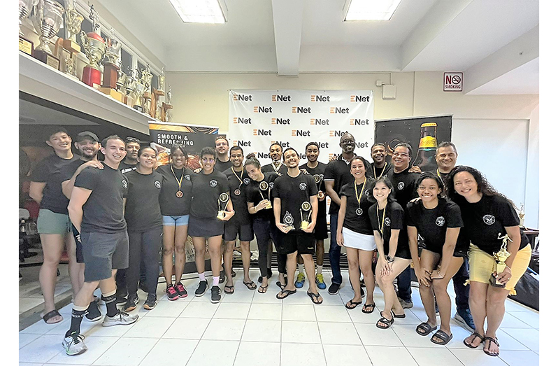 The outstanding performers display their hardware at the GT Club (Sean Devers photo)