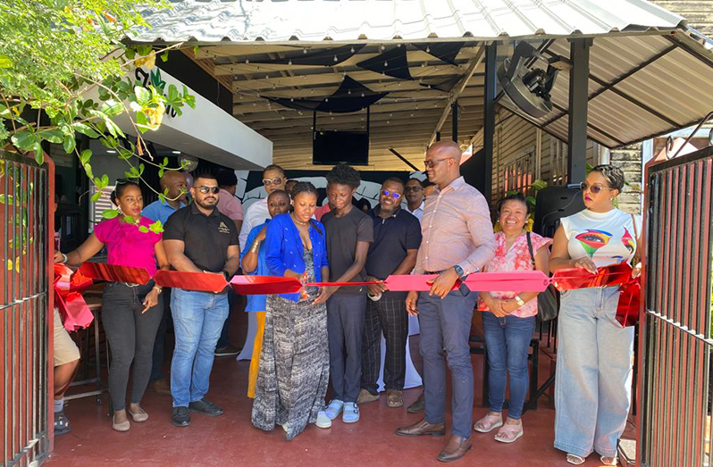 The ribbon cutting ceremony, officially opening Fresh Restaurant for business